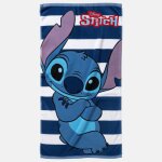 Serviette de plage lignes et personnage lilo & stitch marine