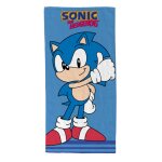 Serviette de plage sonic classique polyester bleu