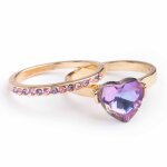 Set de 2 bagues ajustables precious purple violet