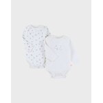 Set de 2 bodys coton blanc Set de 2 bodys coton blanc