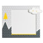 Set de 2 cadres photos enfant en bois - babyfan gris