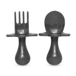 Set de 2 couverts d'apprentissage ergonomiques gris Set de 2 couverts d'apprentissage ergonomiques gris