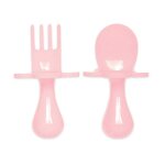 Set de 2 couverts d'apprentissage ergonomiques rose Set de 2 couverts d'apprentissage ergonomiques rose