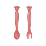 Set de 2 couverts silhouette minnie collector rose