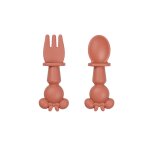 Set de 2 couverts silicone minnie collector rose