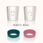 Set de 2 gobelets inox yoopy panda - chat multi - coloured