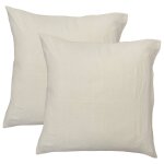 Set de 2 taies d'oreiller unies en coton, gaze de coton naturel