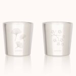Set de 2 tasses inox arty gingko - cerisier argent