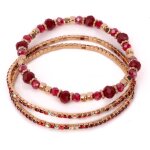 Set de 3 bracelets rubis rouge rouge