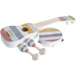 Set de 3 instruments de musique pour enfant avec guitare, tambourin et maracas rayures rayures