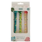 Set de 3 stylos gel effa�ables animaux �lephant, piovre, dino