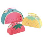 Set de 3 valisettes fruits gourmands vert
