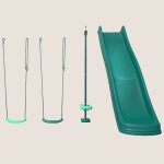 Set 4 agr�s avec face � face et toboggan pour portique cocoon vert