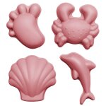 Set de 4 moules de plage en silicone souple rose
