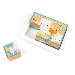 Set de 6 cubes en bois puzzle animaux multicolore