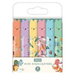 Set de 6 mini surligneurs pastel animaux multicolore