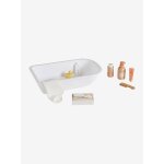 Set d'accessoires bain poupon en bois fsc® blanc Set d'accessoires bain poupon en bois fsc® blanc