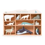 Set animaux animaux polaires bleu, blanc, beige