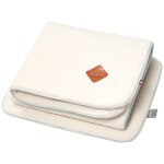 Set berceau couverture et coussin en gaze de coton jeanne beige