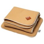 Set berceau couverture et coussin en gaze de coton jeanne camel