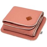 Set berceau couverture et coussin en gaze de coton jeanne terracotta