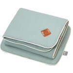 Set berceau couverture et coussin en gaze de coton jeanne vert de gris