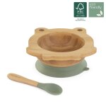 Set bol et cuillère blw wooden bowl frog bois Set bol et cuillère blw wooden bowl frog bois