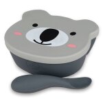 Set bol ventous et cuillre en silicone koala gris
