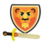 Set bouclier et pe lion orange