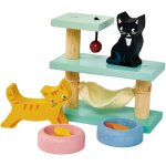 Set chats et arbre � chats multicolore