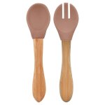 Set de couverts bébé fourchette et cuillère caramel Set de couverts bébé fourchette et cuillère caramel