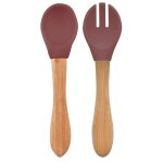 Set de couverts b�b� fourchette et cuill�re terracotta
