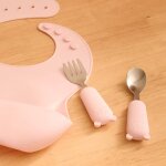 Set couverts cuill�re et fourchette yum l. 16, 5cm rose rose