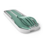 Set de couverts plastique vgtal pocket vert forest