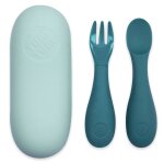 Set de couverts en silicone bleu bleu Set de couverts en silicone bleu bleu
