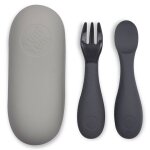Set de couverts en silicone gris gris Set de couverts en silicone gris gris