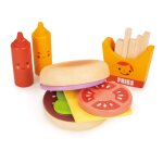 Set de hamburgers � emporter en bois jeu de d�nette pour enfants multicolor
