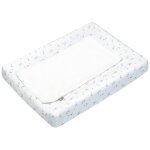 Set housse de matelas � langer et tapis de change melody, blanc imprim� minimali