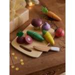 Set de l�gumes � couper en bois fsc� beige