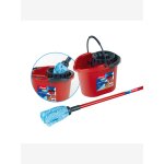 Set m�nage seau et balais � franges multicolore