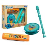 Set musical stitch - tambourin, fl�te & harmonica bleu
