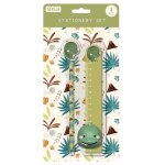 Set de papeterie enfant crayon r�gle taille - crayon dino - vert