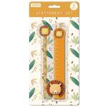 Set de papeterie enfant crayon r�gle taille - crayon lion - orange