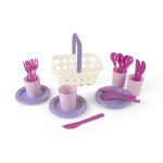 Set de pique - nique - 17 pi�ces en filet rose et violet