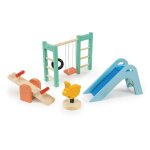 Set terrain de jeu en bois - accessoires pour maison de poupes multicolore