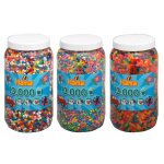 Set de trois pots (env. 39000) perles  repasser. multicolore