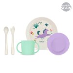 Set de vaisselle - dme - licorne blanc