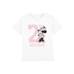 T - shirt 2me anniversaire motif minnie mouse coton disney blanc