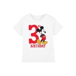 T - shirt 3ème anniversaire motif mickey mouse coton disney blanc T - shirt 3ème anniversaire motif mickey mouse coton disney blanc