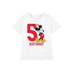 T - shirt 5ème anniversaire motif mickey mouse coton disney blanc T - shirt 5ème anniversaire motif mickey mouse coton disney blanc